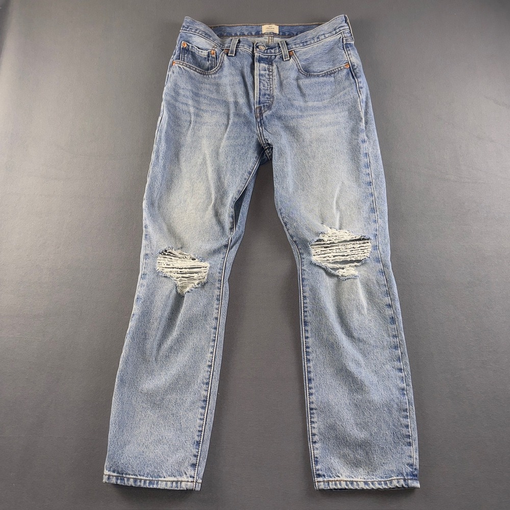 Levis 501 Original Light Wash Distressed Straight Leg Jeans W31 L30